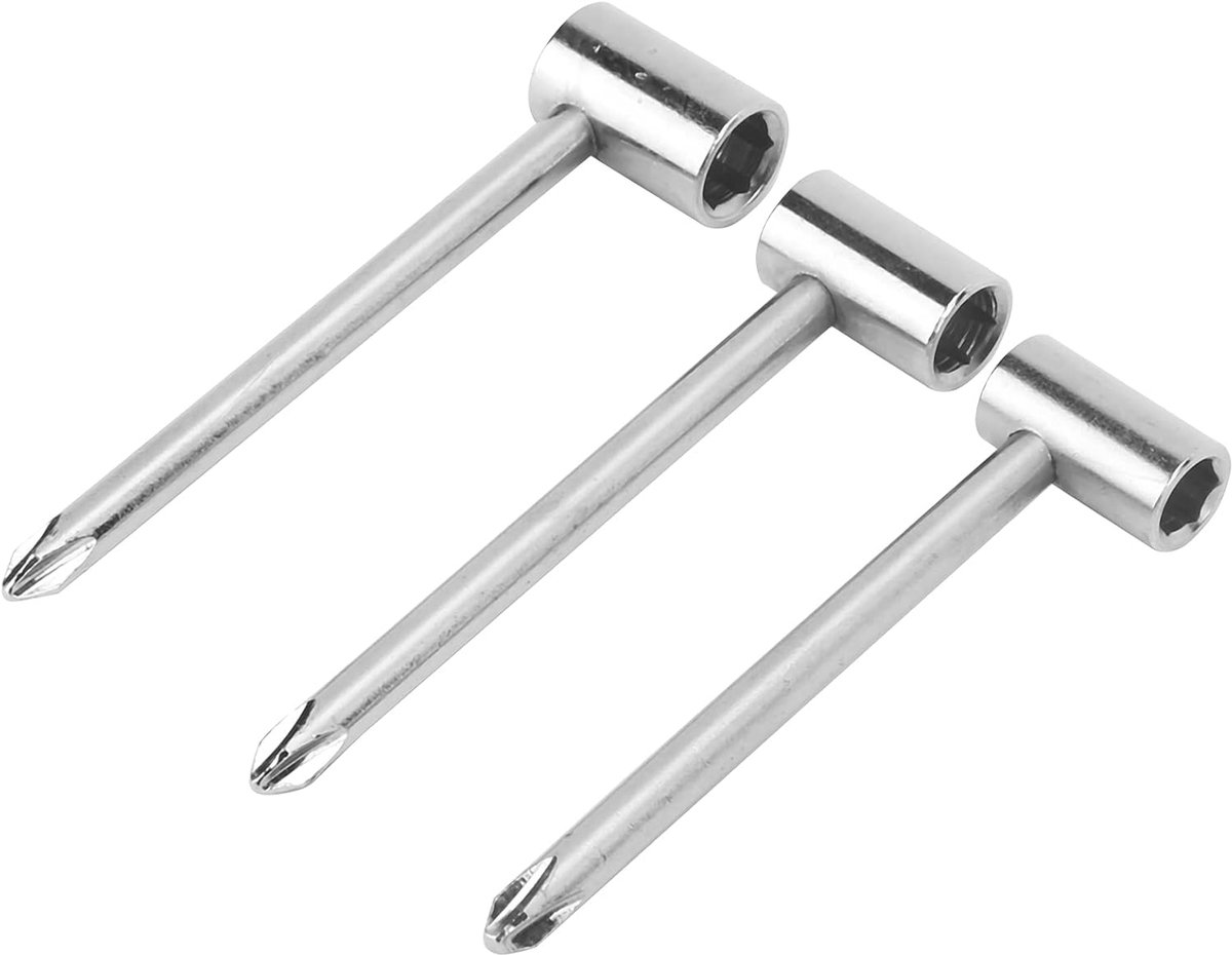 7 mm / 8 mm / 6,35 mm gladde lichtgewicht truss Rod Wrench 3PCS voor onderhoud(Drie sets zilver 6.35MM+7MM+8MM)