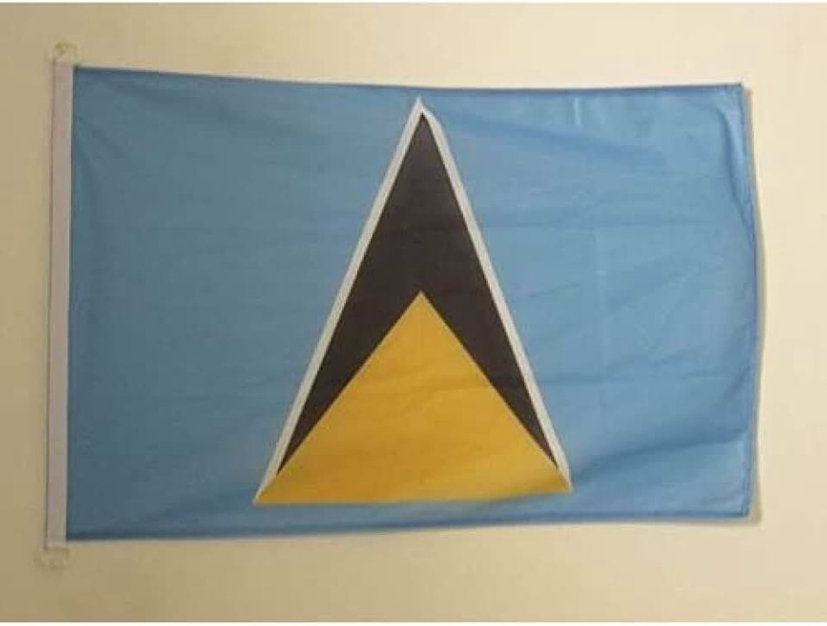 Lucia nautische vlag 45x30cm - Saint Lucia bootvlag 30 x 45 cm - AZ VLAG