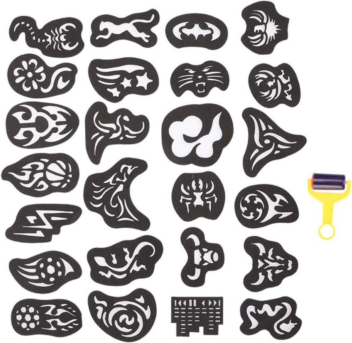 25 stks haar tattoo sjabloon, tondeuse gesneden kleurstof stencil haar styling tattoo stickers diy salon kapper gereedschap voor mannen of vrouwen