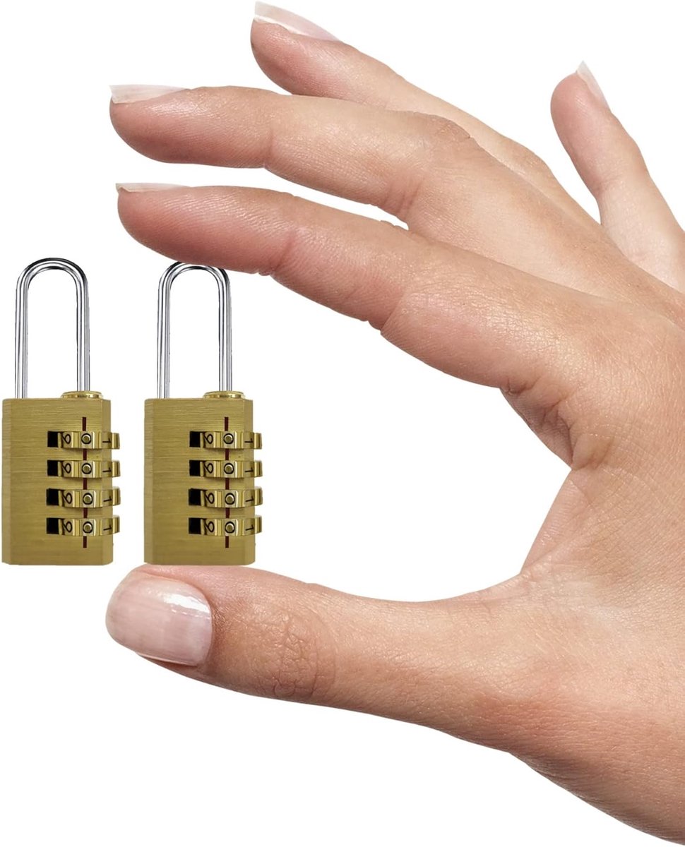 Combinatie Hangslot 4-Cijferig Cijferslot Bagageslot Gym School Sportkluisje deur tuinhekken (SMALL-AX2)