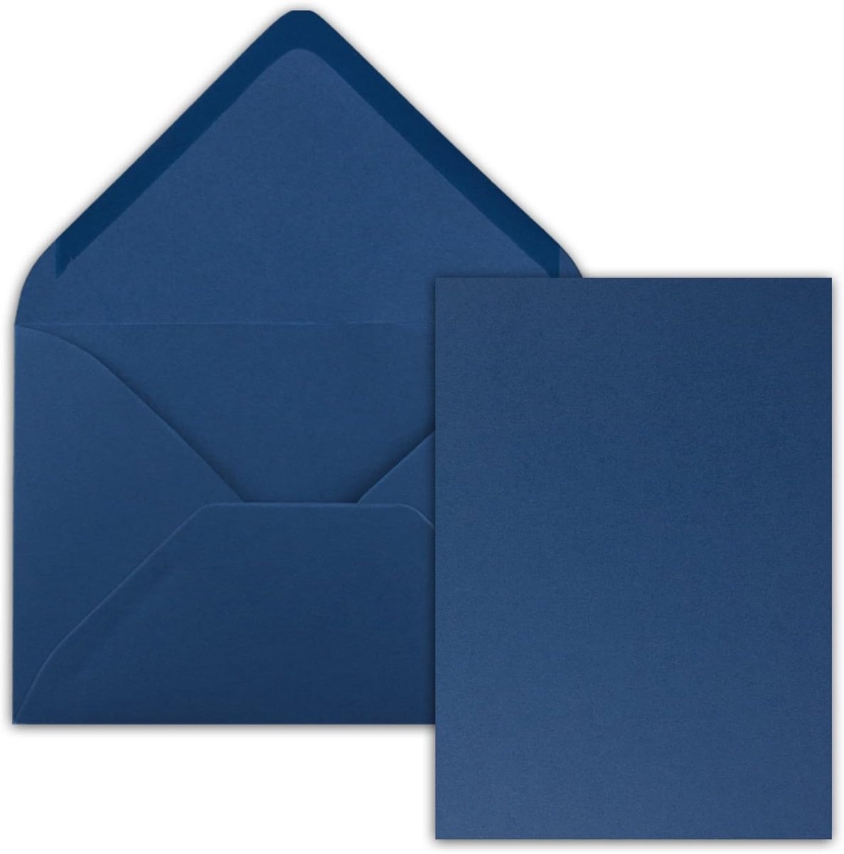 25 kaarten DIN A5 14,8 x 21 cm, enkele kaarten met enveloppen, DIN C5, 15,4 x 22 cm, natte sluiting, donkerblauw