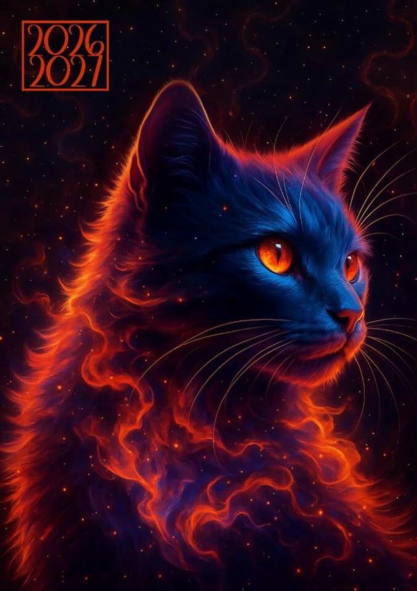 Agenda Scolaire 2026-2027: Chat dans les Etoiles | Journalier (une page par jour) | 12x17 cm | Sept 2026 – juil 2027 | Primaire, collège & lycée | Garçon & fille | Animal & animaux | Franç