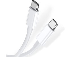 USB-C naar USB-C Kabel 60W 20V/3A Oplaadkabel Snellaadkabel Datakabel Compatibel met Huawei MateBook 13/14/D14/D15/16s/D16, MateBook X Pro, MatePad 11/Pro, Mate 50/60 Serie enz. (2m/Wit)