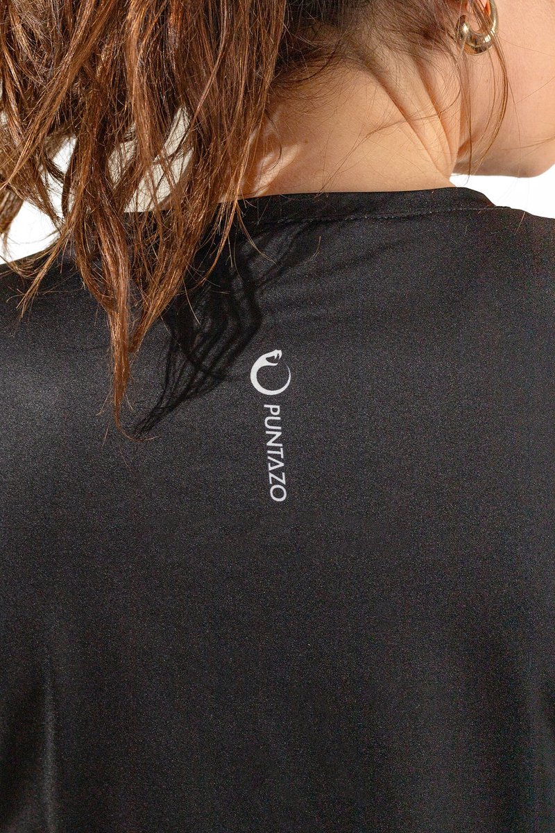 PUNTAZO Padel T-shirt Dames Sportshirt Medium zwart Korte mouw