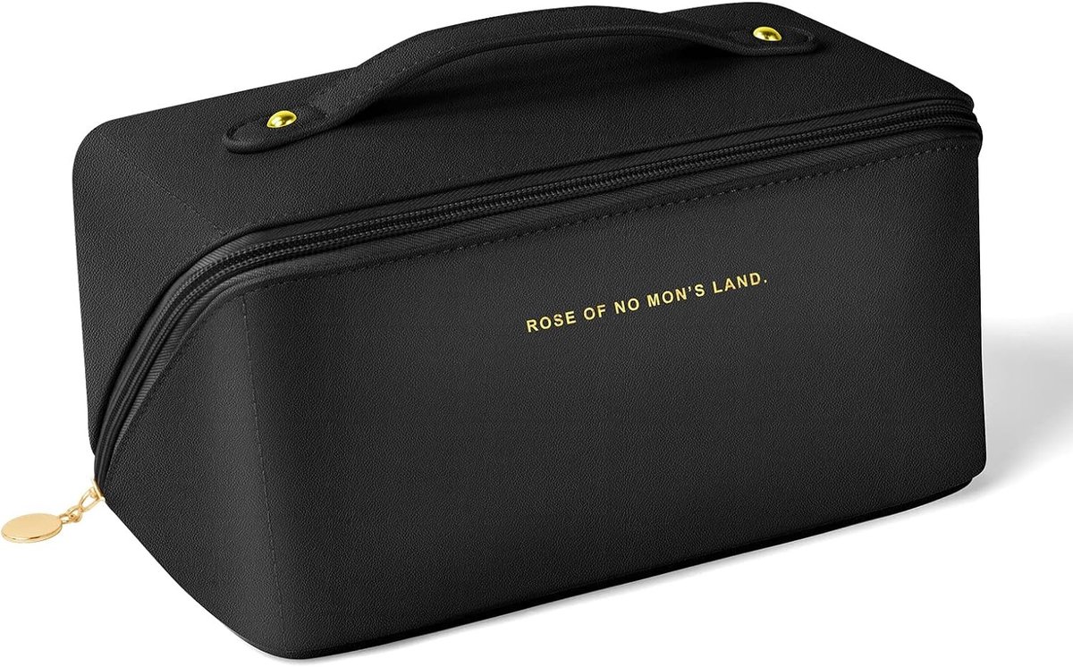 Grote Capaciteit Cosmetica Organizer - Draagbare Reistas met Rits, Waterdicht en Gemakkelijk te Vervoeren, Perfect Cadeau voor Vrouwen, Zwart