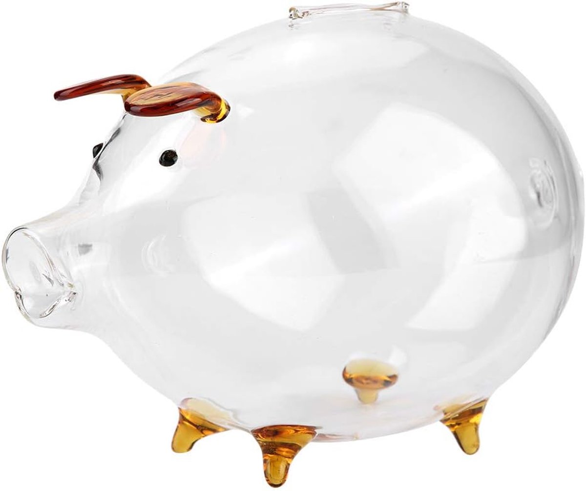 Glas varken munt spaarder, kleine transparante spaarpot spaarpot decoratie kinderen cadeau