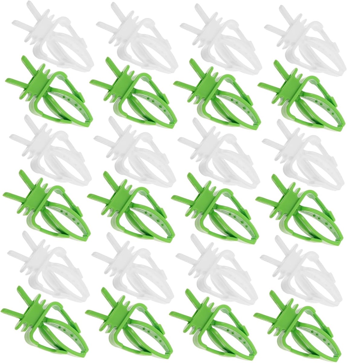 40 Stuks Vogelvoedselklemmen Wit Groen Vogelkooi Fruitvorken Snackhouders voor Papegaaien Houdt Vers Fruit Groenten Fris Toegankelijk voor Gezonde Voeding