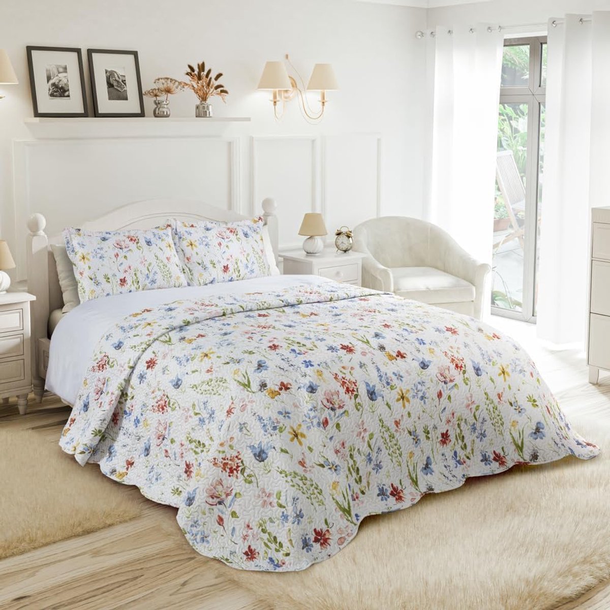 Barclay Spring - Gewatteerde patchwork sprei set - dubbel