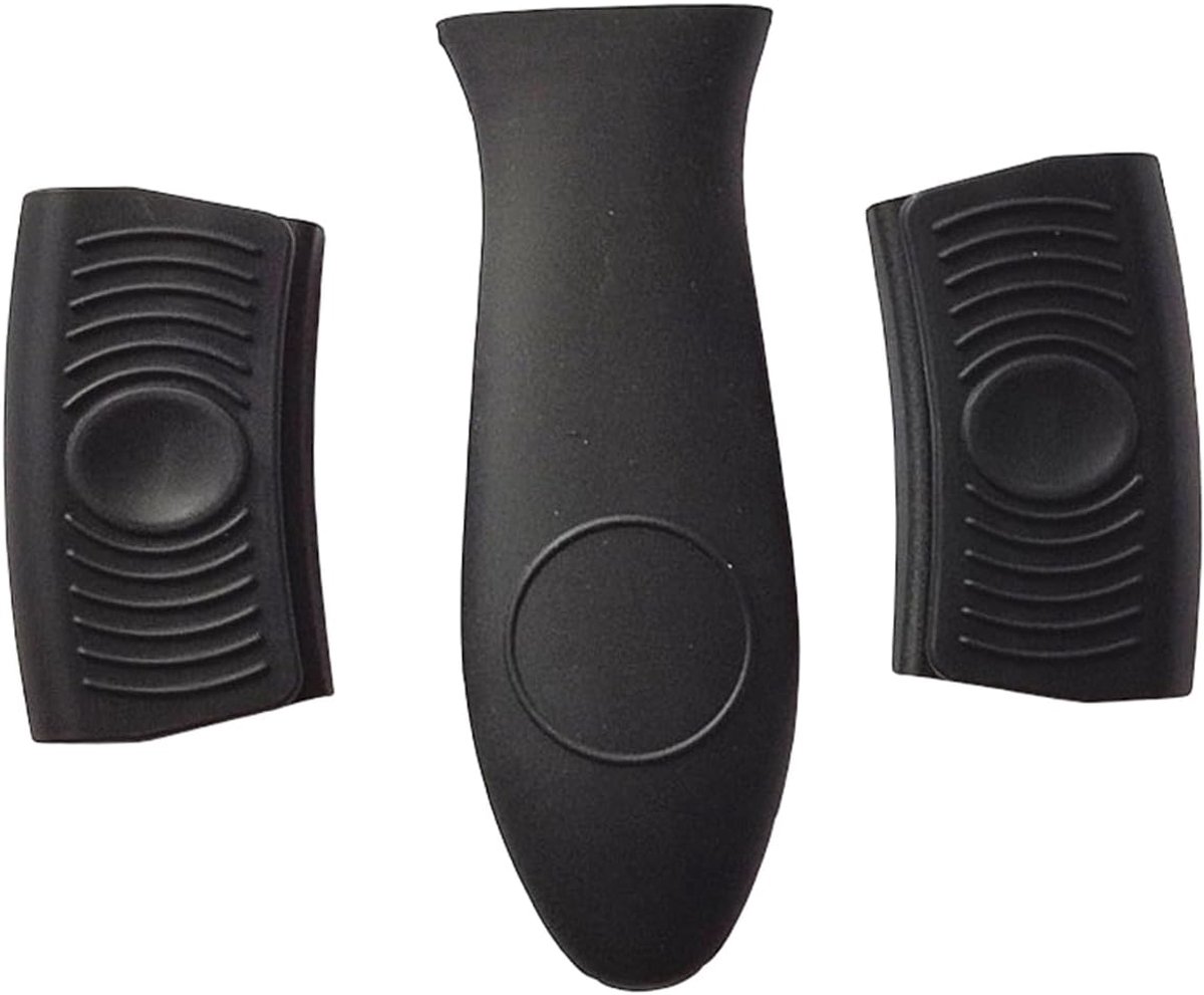 Pannenlappen, 3 stuks, hittebestendig, oorhouder, zwart