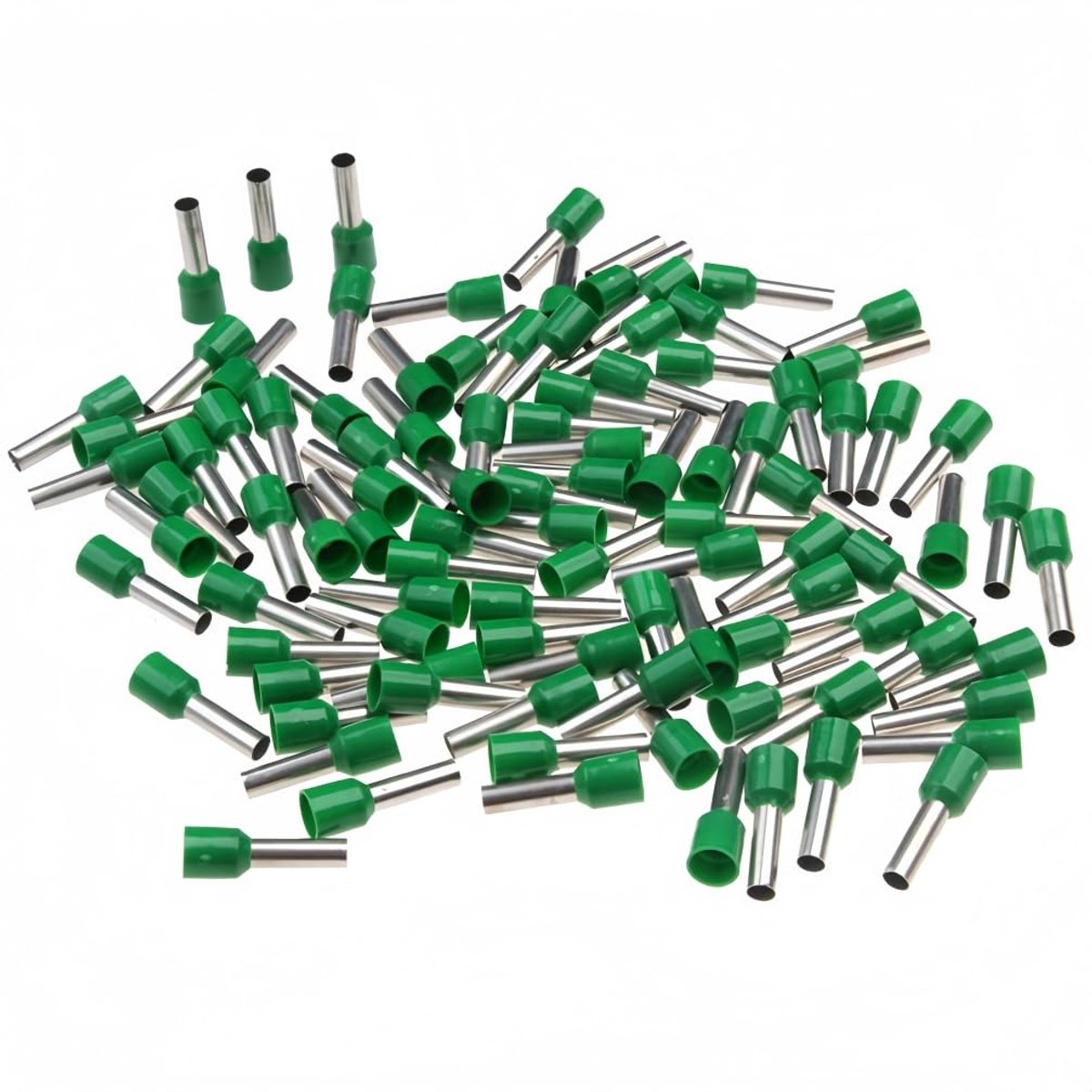 100 stuks geïsoleerde kabeluiteinden, 0,5 mm², geïsoleerde kabelhulzen voor draadverbinding (groen)