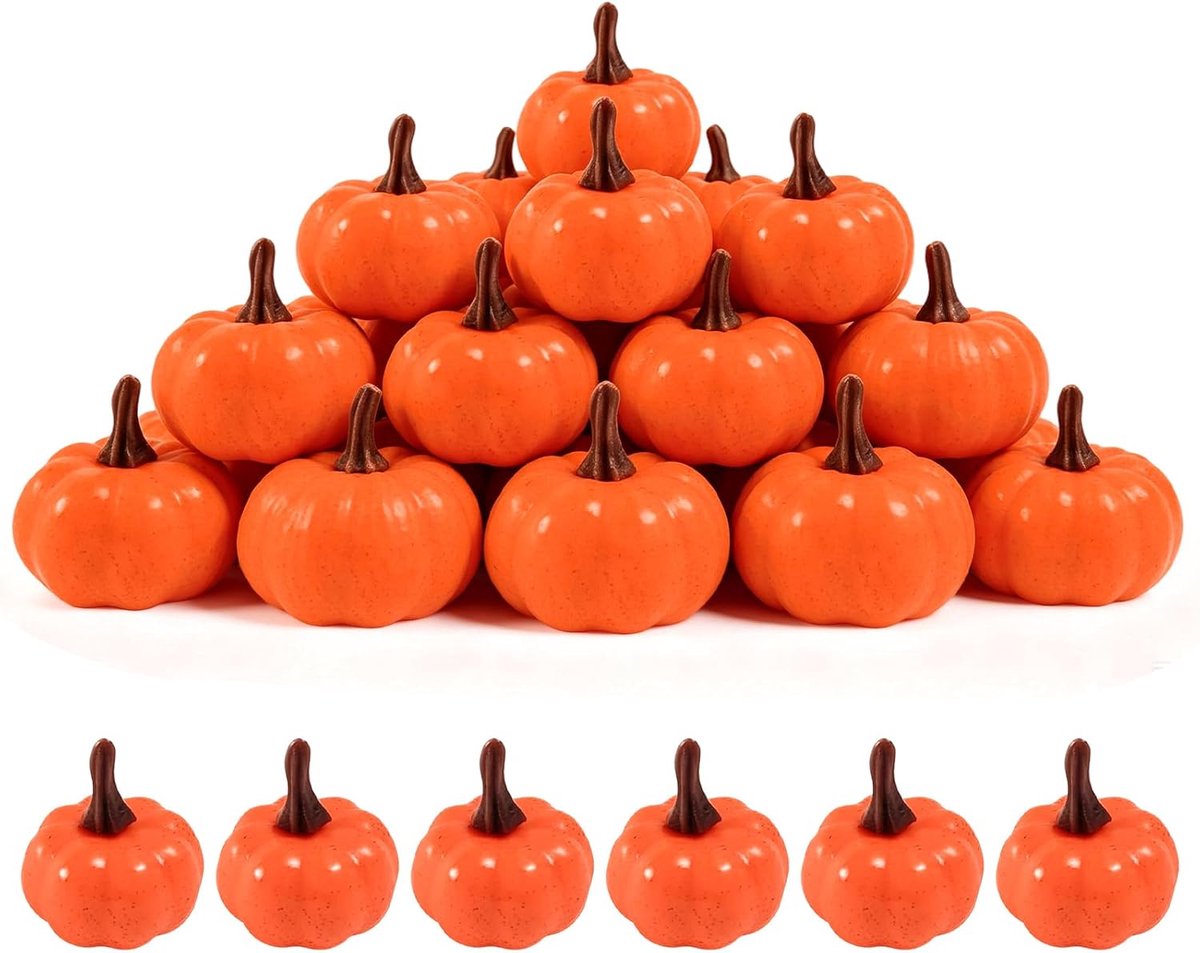 Kunstpompoen, 20 stuks, mini-pompoen, herfstdecoratie, kunstpompoen, decoratie, herfstdecoratie, kunstpompoen, voor herfstdecoratie, Halloween