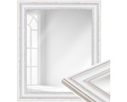 WANDStyle spiegel 50x70 cm gemaakt van hout, grote witte wandspiegel