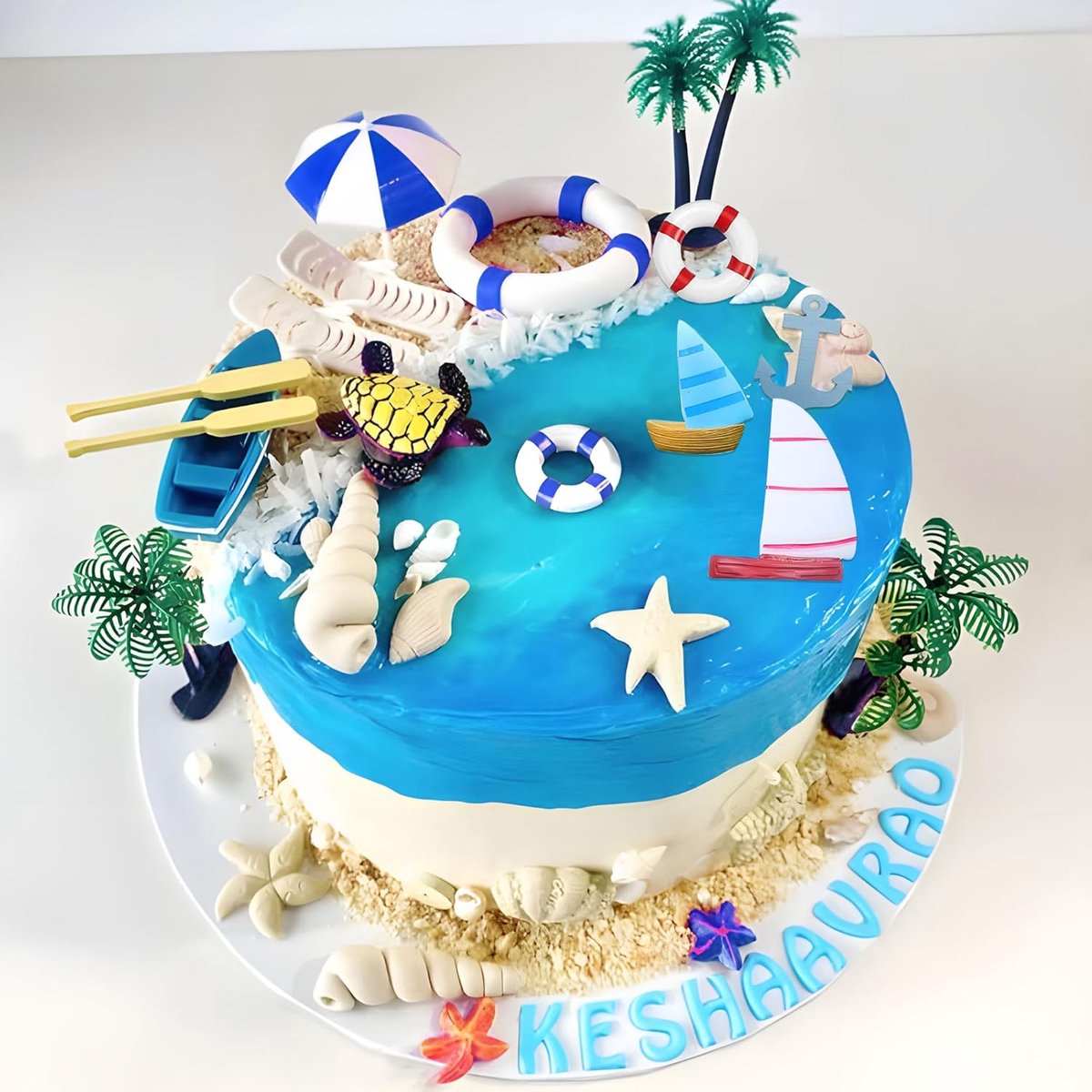 reizen taarttopper strand surf verjaardagstaart