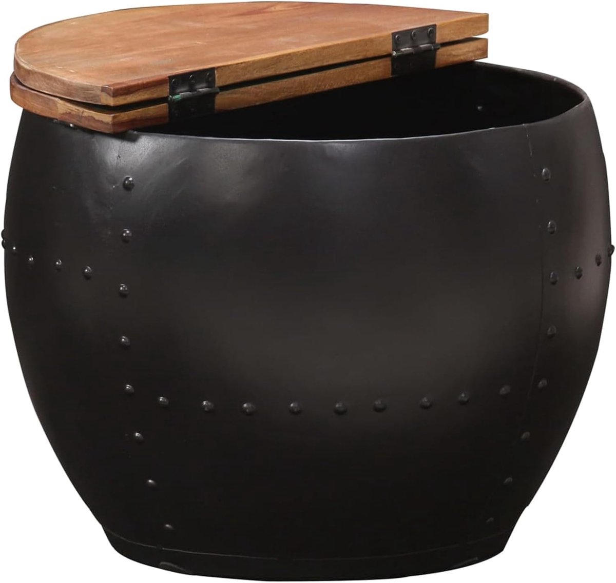 Oud hout, massief hout, 53 x 43 cm, gerecycled hout, woonkamertafel, rustiek design, tafel, handgemaakt, koffietafel met stalen frame, voor woonkamer, tafels en koffietafels