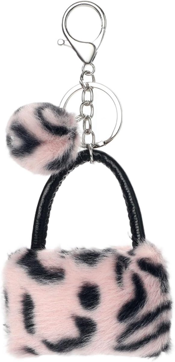 Luipaardpatroon, pluche tashanger voor tas, charms, auto, sleutelhanger, pluche, schattige zakvorm, sleutelhanger voor vrouwen en meisjes