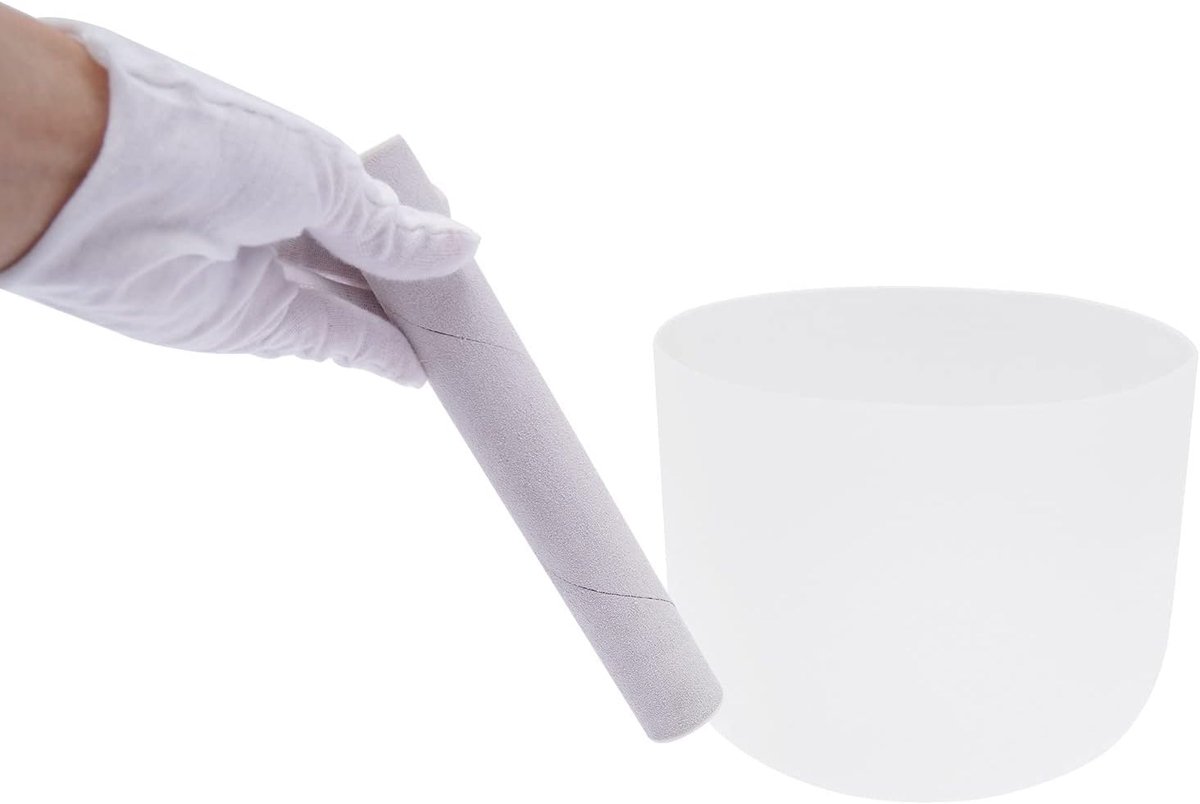 Frosted klankschaal 20 cm Hartchakra F Note Kristalklankschaal Klankschalen Set voor Meditatie Gebedssspanning