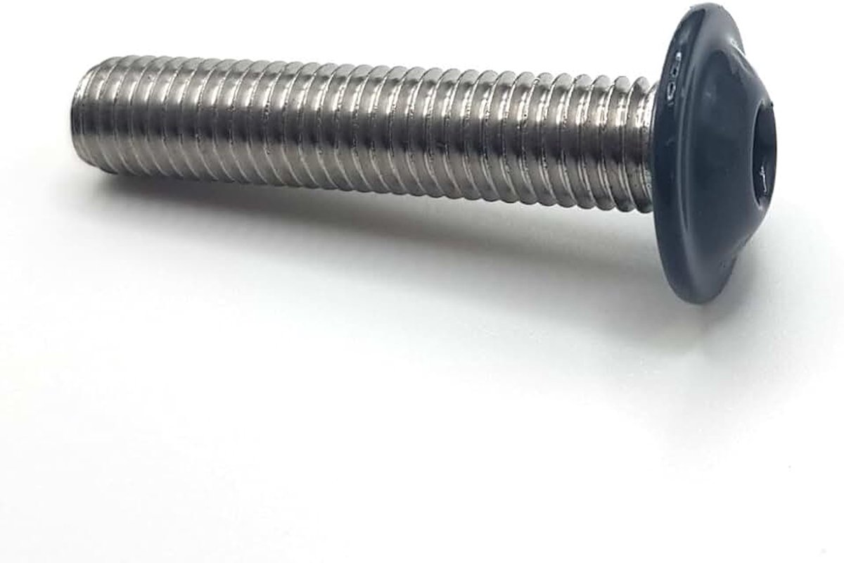 Metaalschroeven M10 x 50 mm RAL 7016 antracietgrijs koepelkop binnenzeskant met basis roestvrij staal A2 per 10 stuks