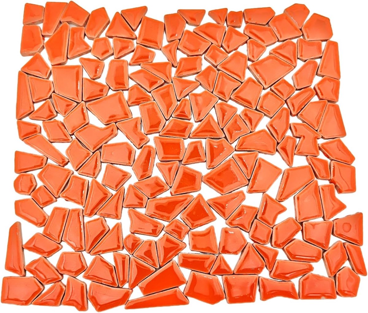 Mozaïektegels voor ambachten, 0,5 x 2 cm kleine mozaïekstukken stenen voor doe-het-zelf mozaïek maken en wanddecoratie (mandarijn)