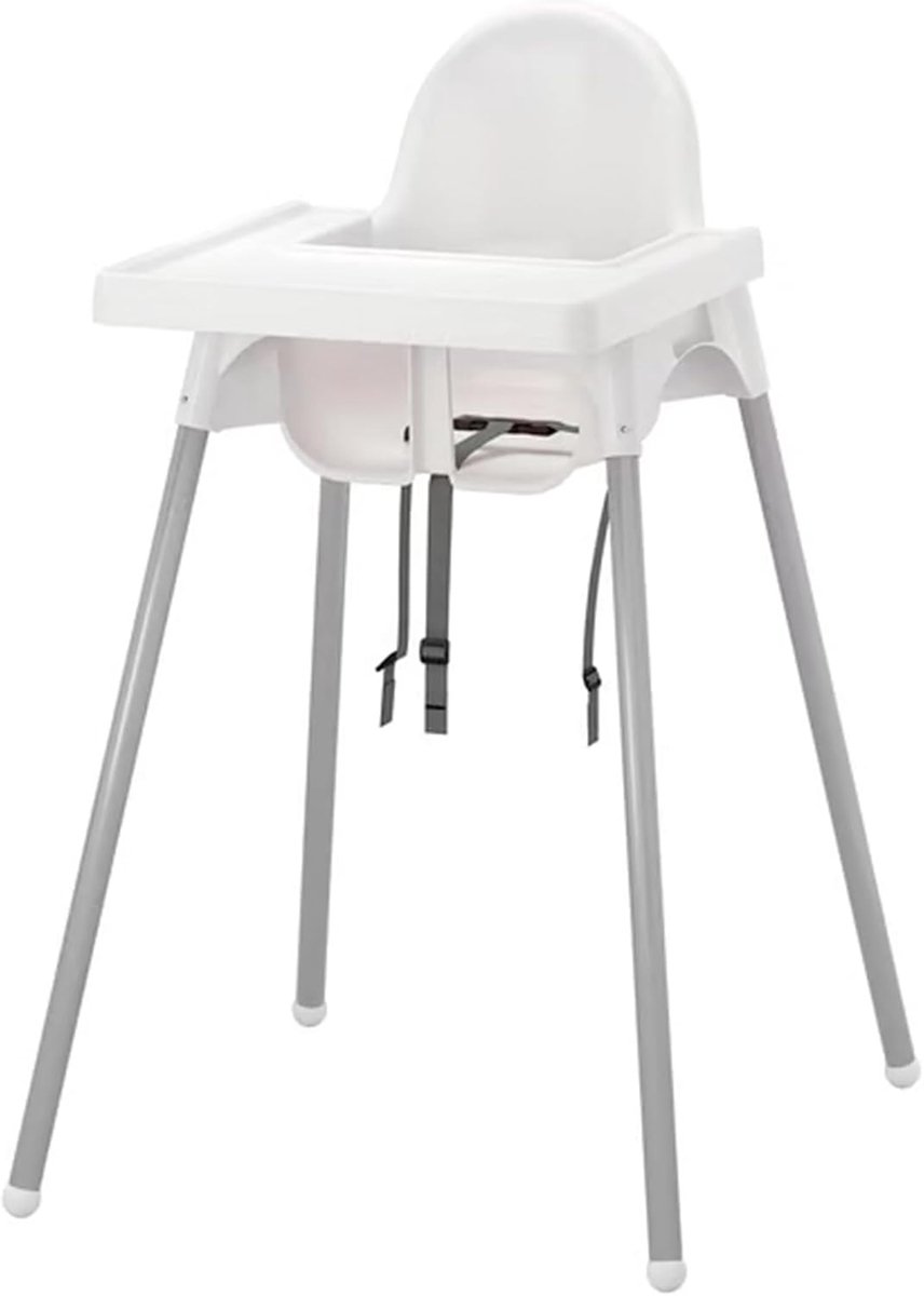 Hoge Kinderstoel met Afneembaar Dienblad – Stapelbaar, Demonteerbaar en Veilig – Stalen Poten – Compatibel met Ikea Antilop – Voor Thuis en Horeca