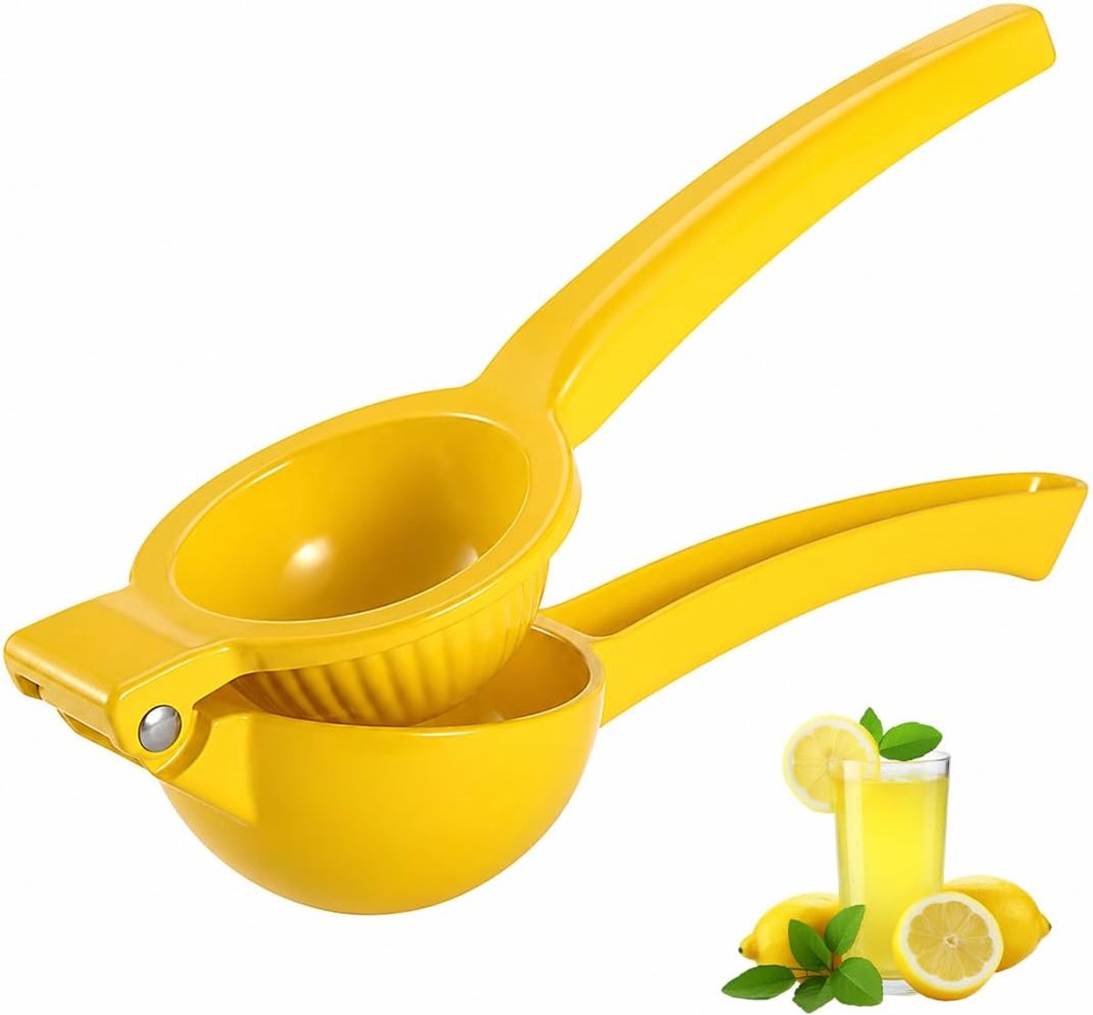 1 stuk citroenpers,metaal limoenperser,handmatige citruspers met handvat - sinaasappelperspers Citruspersapparaat citroenpers (geel)