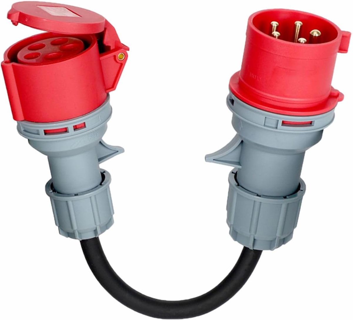 Adapter 32A aan 16A 5Pin Water Proof Adapter met Kabel IP44 (0.5m