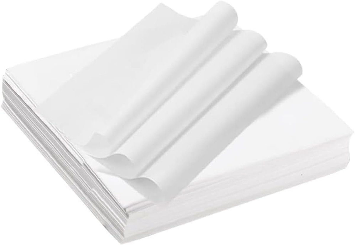 100 vellen voedselpapier, 25 x 25 cm, geolied en gewaxt voor levensmiddelen, rijst voor broodjes, friet, hamburger, kaas, cake