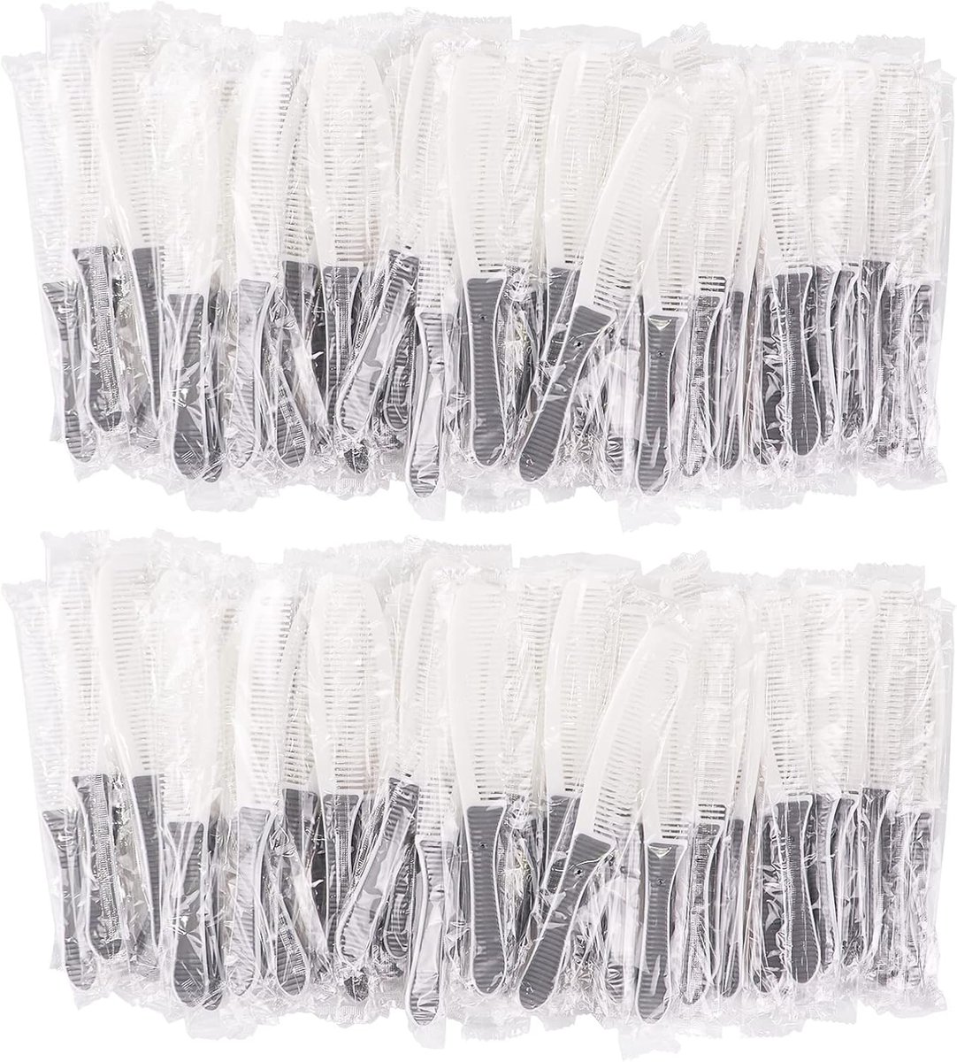 Kammen in bulk, prachtige en duurzame haarkammen bulk, individueel verpakte wegwerpkammen in bulk, geschikt voor hotels, schuilplaatsen, daklozen, verpleeghuizen, goede doelen (200 stuks, grijs)