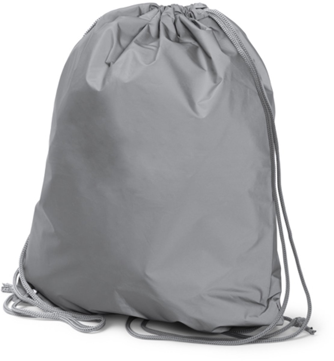Reflecterende trekkoord rugzak van polyester. Val op in het donker!