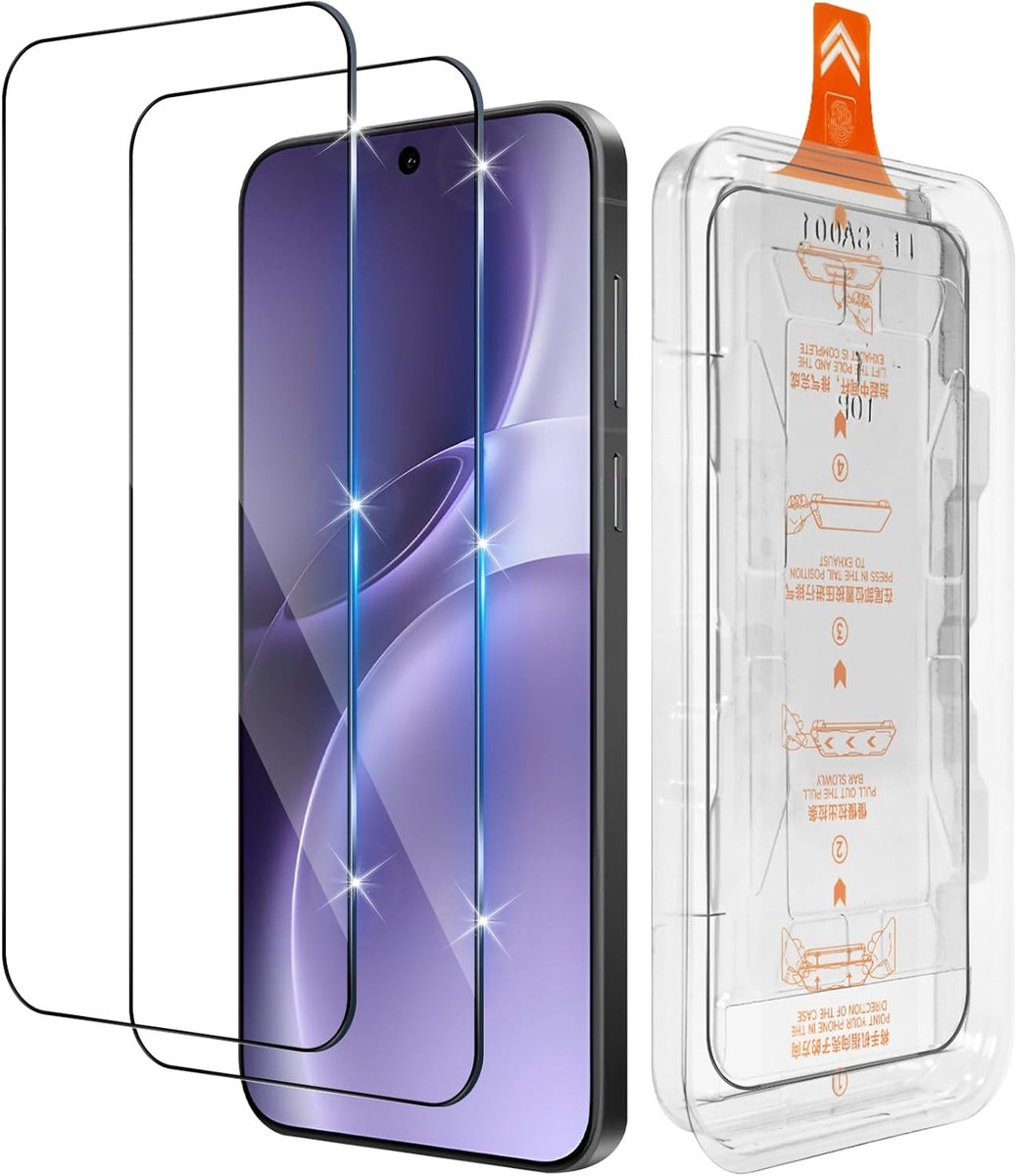 Beschermfolie voor vivo X300 Pro 5G voor pantserglas, [2 stuks] [autoinstallatie] 9H hardheid displaybeschermfolie 0,33 mm ultraheldere folie, anti-kras luchtbelvrij veiligheidsglas