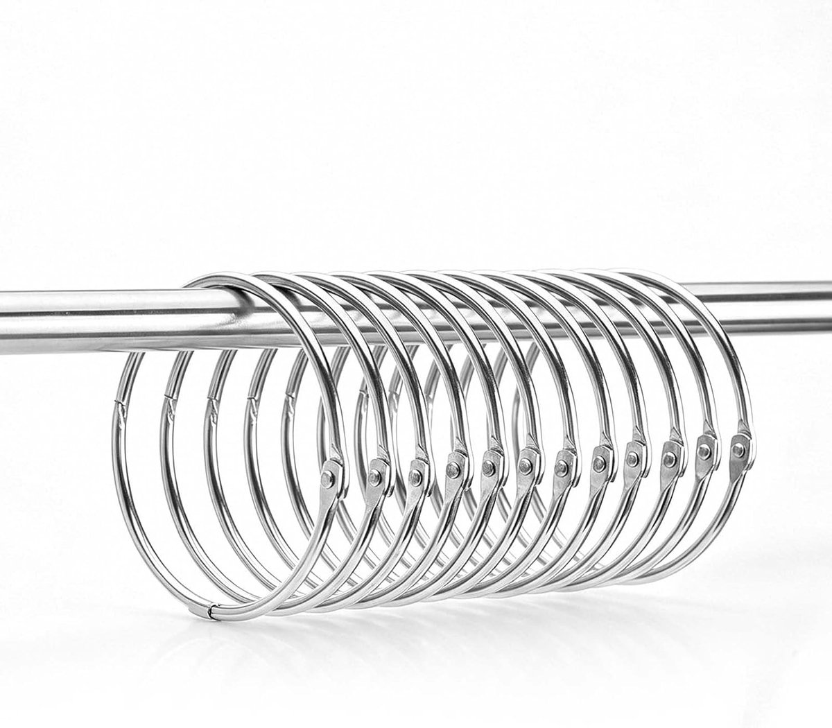 Ringen, 80 mm gordijnringen om te openen, boekbinderringen