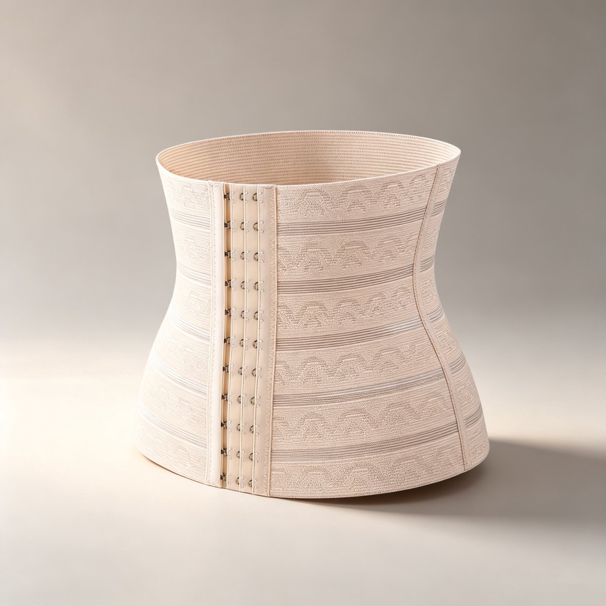 Beige corrigerend korset voor dames met verstelbare taille buikcorrigerend en heupliftend drie rijen van elf knoopjes maat L (56*25 cm) geschikt voor een gewicht van 50-57,5 kg
