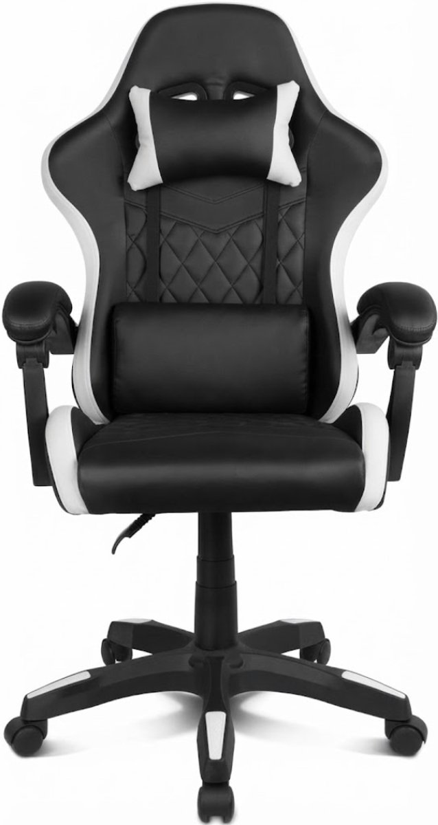 SP® Gamestoel - Ergonomische Bureaustoel - Bureaustoel - Zwart/Wit - 47cm x 60cm x 115cm