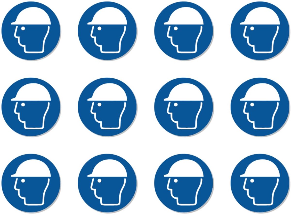 Gebruiken: M014 - DIN EN ISO 7010 / ASR A1.3 - stickers: Ø 2,5 cm, 12 stuks