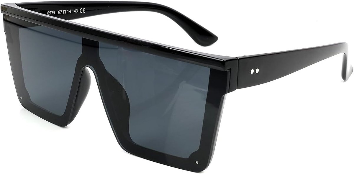 Grote vierkante zonnebril voor mannen en vrouwen - Frameloos montuur, spiegelglazen, vierkante zonnebril, voor reizen en dagelijks gebruik, elegant en modern design
