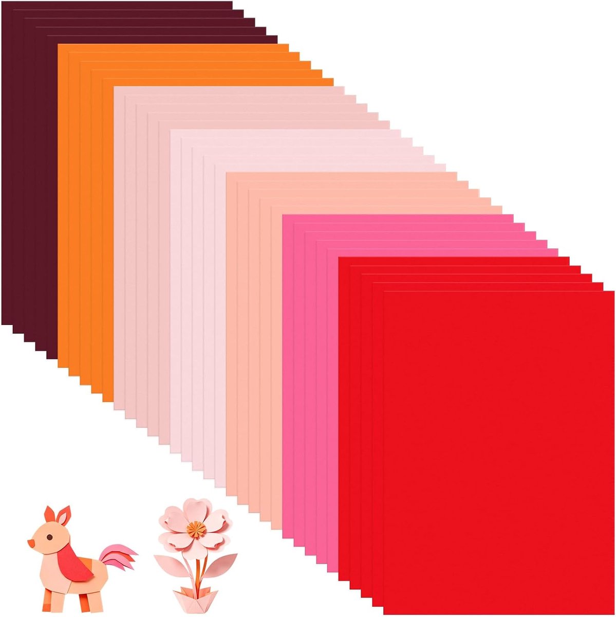 A4 rood, 35 vellen, 230 g/m², 7 roodtinten, elk 5