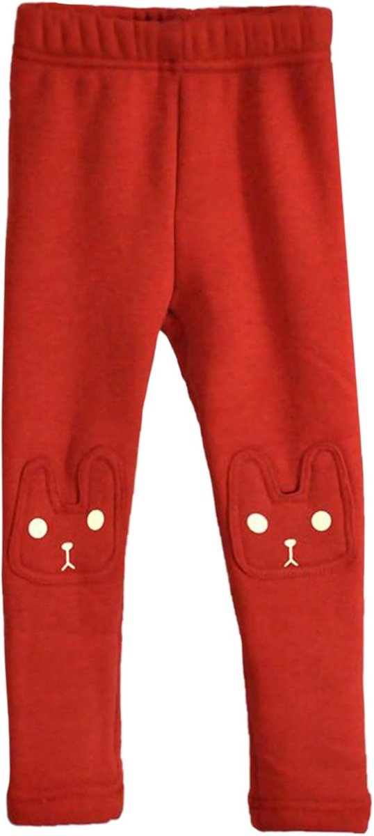Fleece legging met konijnenprint, outfit voor winter en spelen