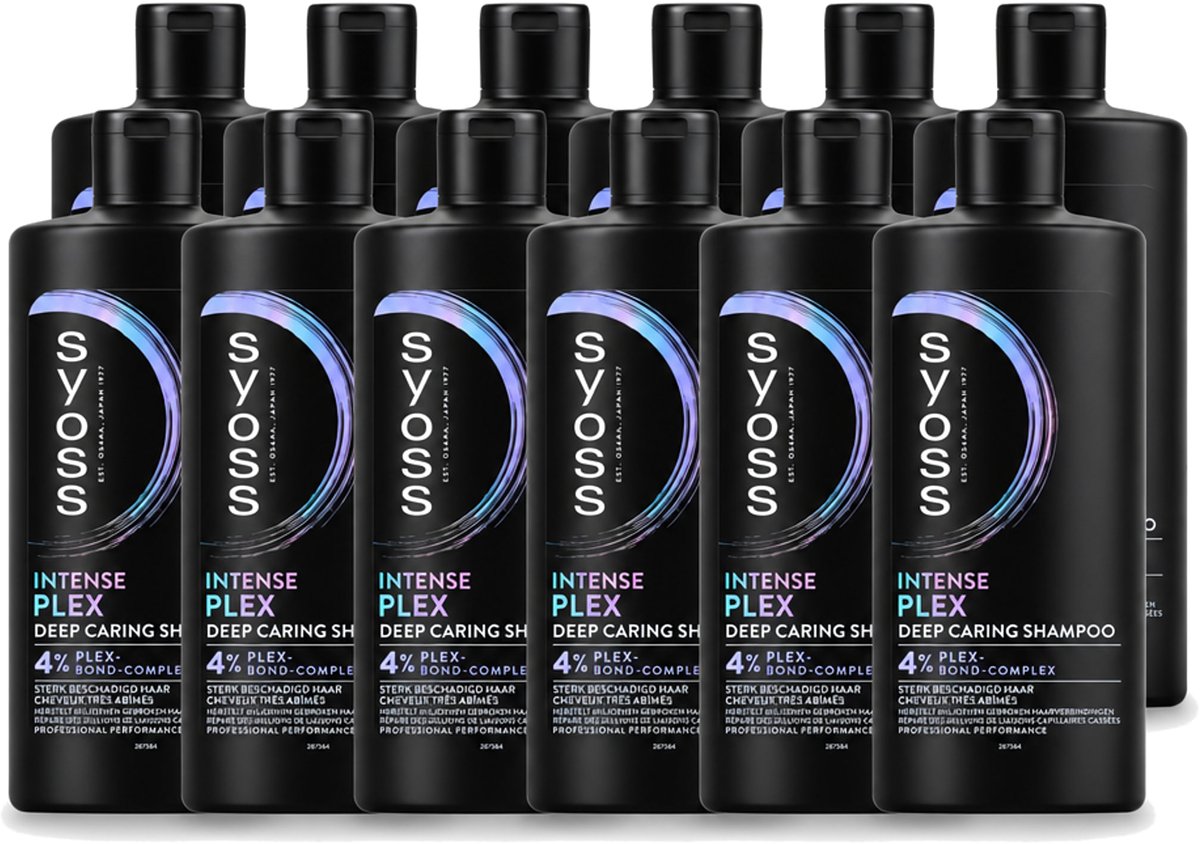 12 x SYOSS - Plex - Shampoo - Langdurige Styling - 440ml - Voordeelverpakking - 12 stuks