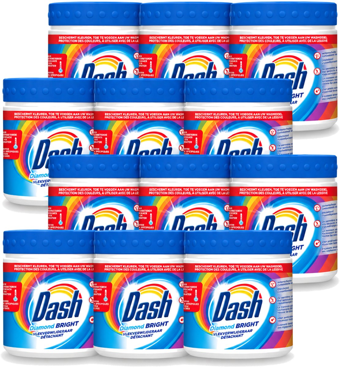 12 x Dash – Vlekverwijderaar – Diamond Bright Kleur – 500 g - Voordeelverpakking - 12 stuks
