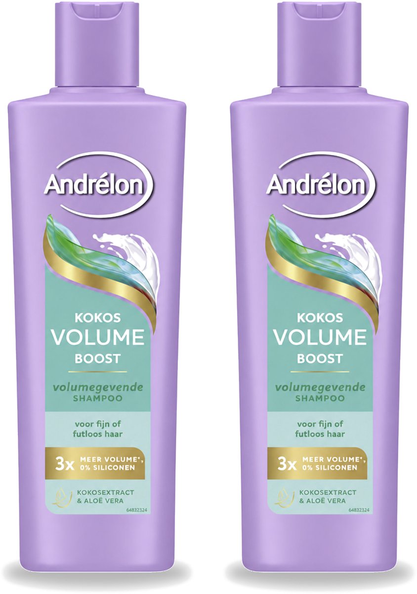 2 x Andrélon – Shampoo – Volume Boost – 250 ml - Bulkverpakking - 2 stuks