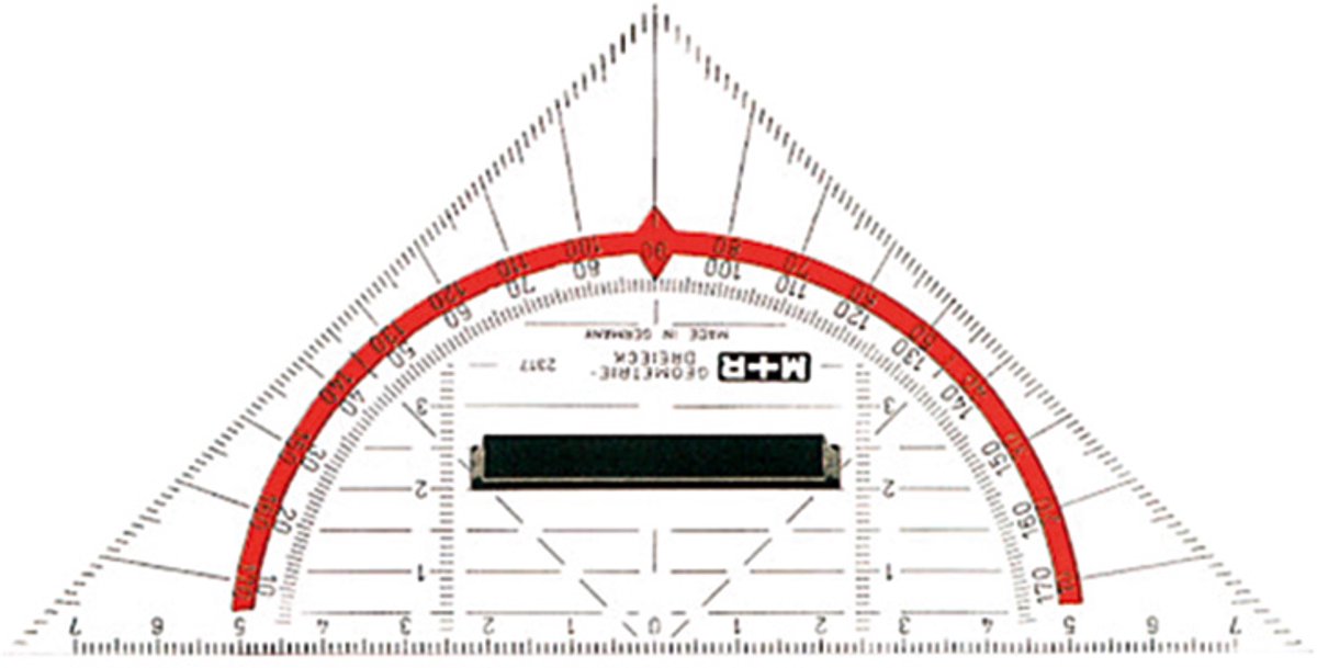 M+R - Geodriehoek 16 cm - Plexiglas Transparant - met Greep - MR-23180100