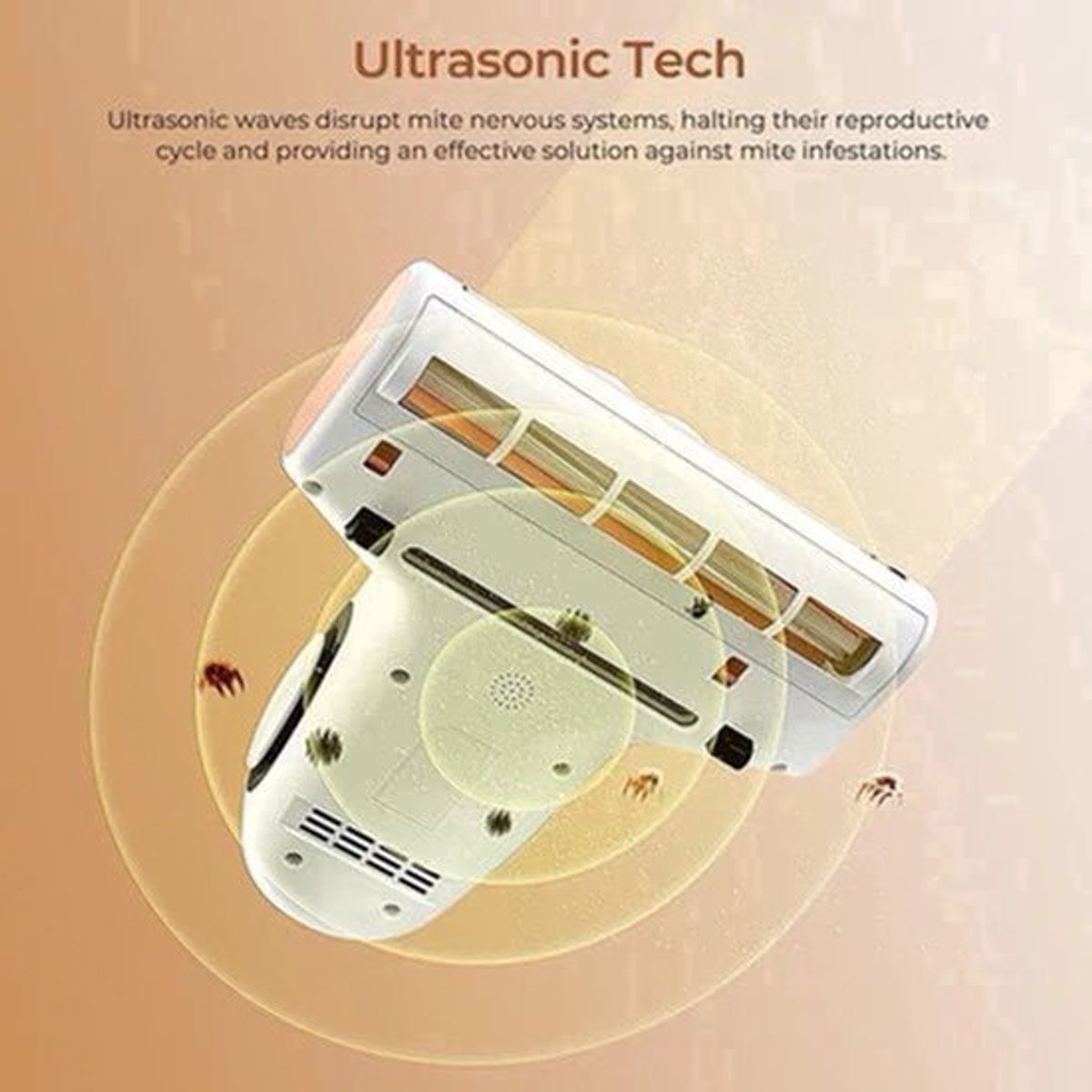Dual-Cup Smart - Anti-Mite Cleaner Bedstofzuiger - 500W - 13KPa Zuigkracht - Ultrasone Tech - Huisstofmijt Sensor - UV-licht - 99,99% Mijtenverwijdering - Wit