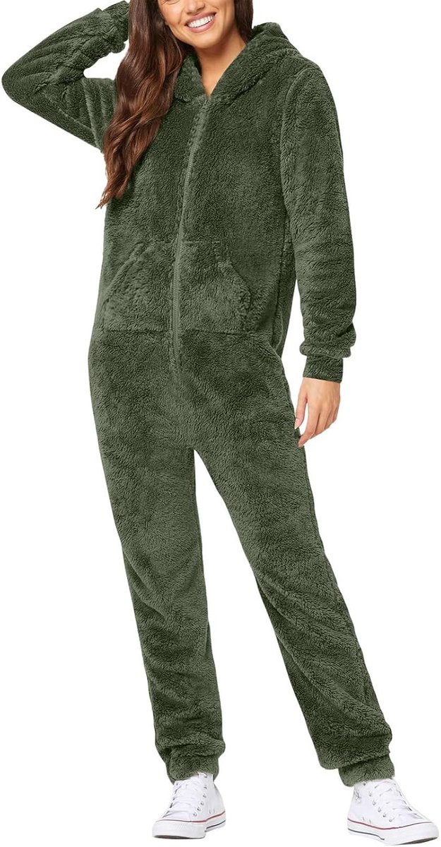 Pyjama voor dames, katoen, pyjama voor dames, winter, warm, pluizig,