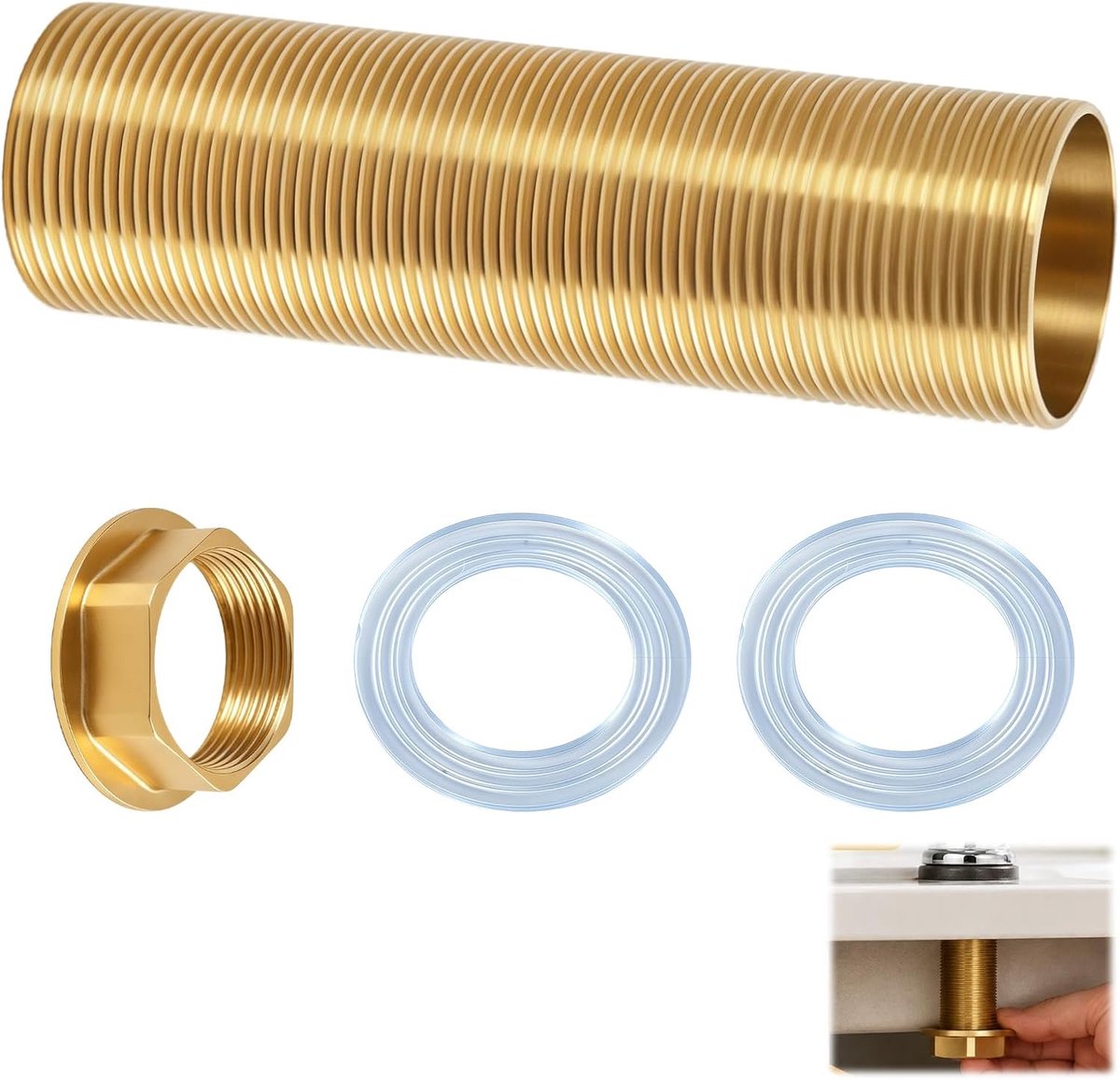verlengd, kraanbevestiging, kraanverlenging kranen verlengd hoog 3 x 10 cm, universele kraanverlenging voor keuken en badkamer, eenvoudige montage met schroefdraadbuis