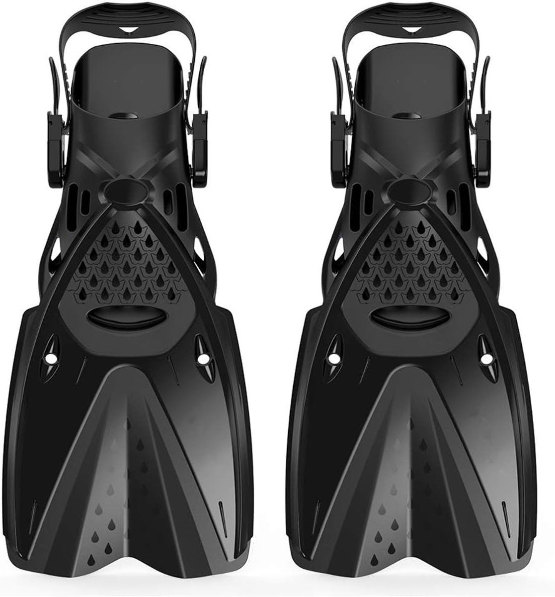Duikvinnen, Verstelbare Reizen Snorkelen Zwemvinnen, Snorkelen Zwemvinnen Duikvinnen Flippers voor Duikduiken, Snorkelen Apneu Voetzak, Volwassenen Unisex Kids (zwart, L/XL)
