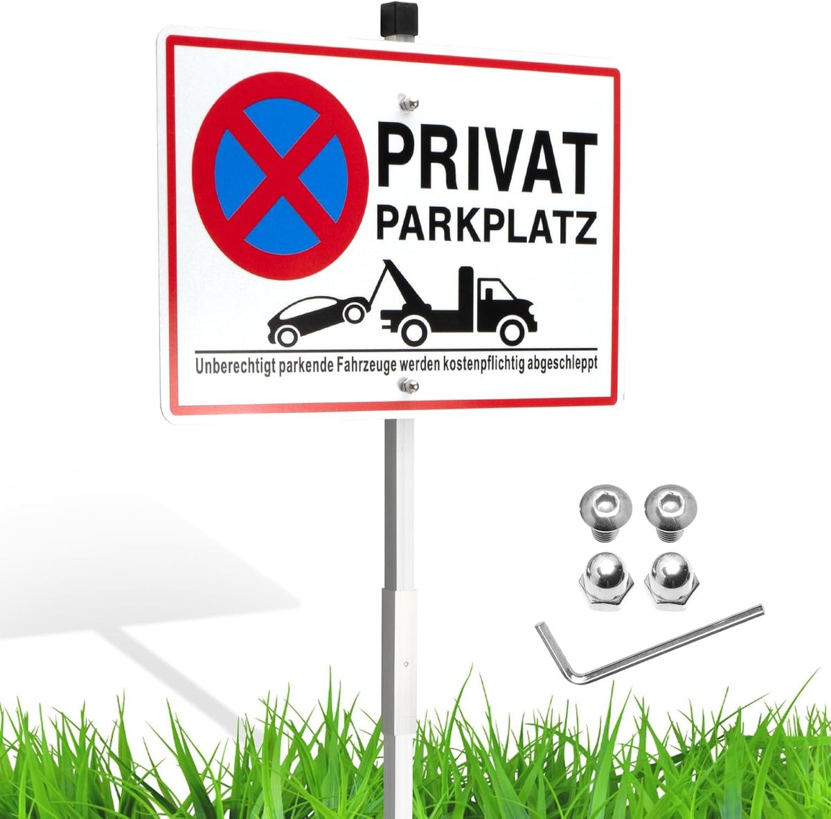 Aluminium parkeerplaatje, 30 × 20 cm, parkeerverbodbord, privacy, uv-bestendig, waterbestendig, roestvrij, met boorgaten