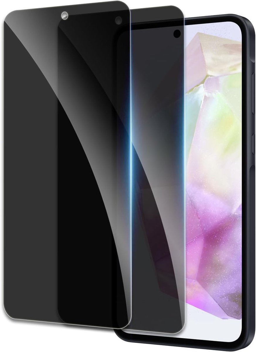 2 stuks inkijkbescherming voor Samsung Galaxy A35 5G/A55, anti-spy privacy, beschermfolie, anti-spy pantserbescherming, HD-privacyfolie, hardheid 9H, krasbestendig, zonder luchtbellen