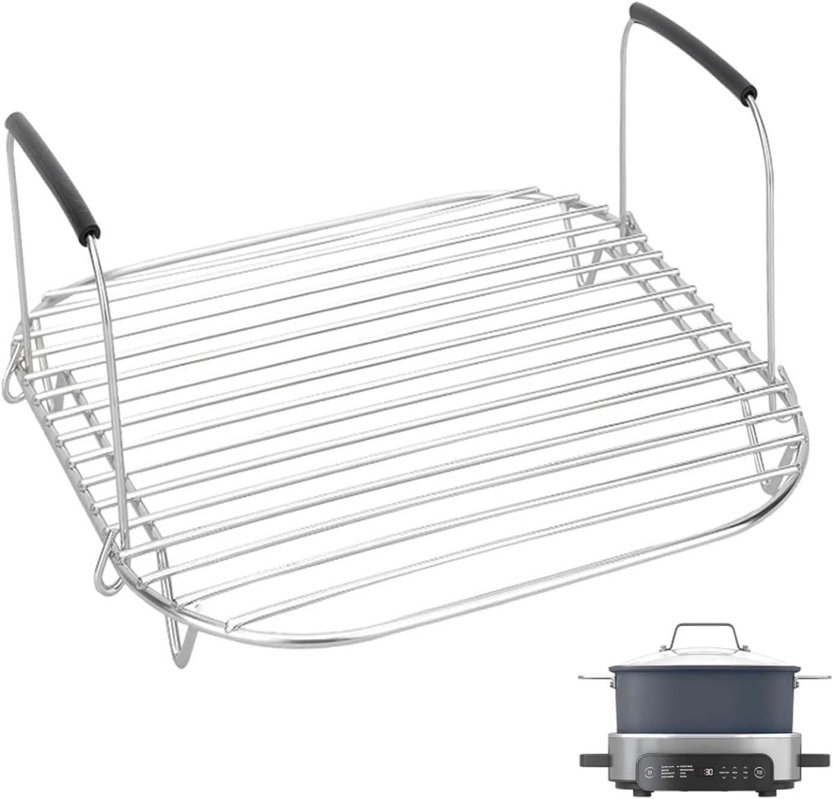 Stoom- en braadrek compatibel met Ninja Foodi Pro Cooker Pro 6.5 Qt