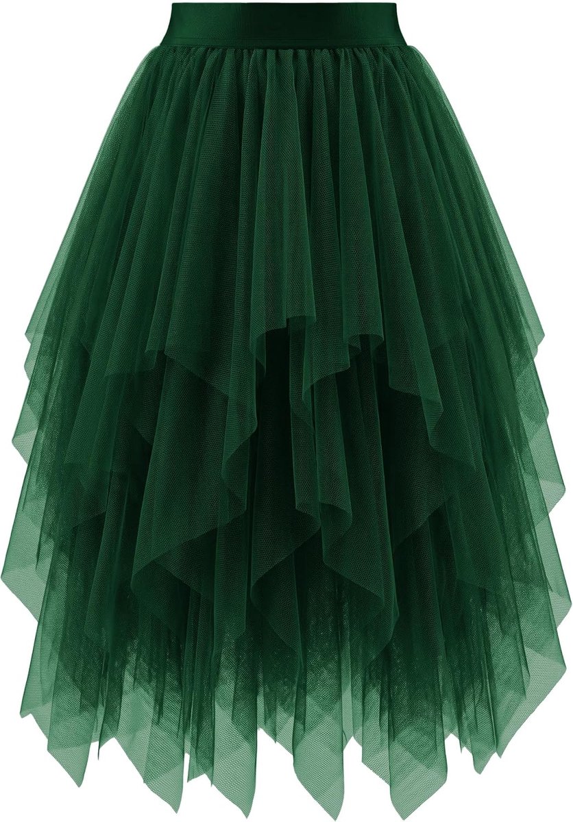 Rokken voor Vrouwen - Trendy Elastische Taille Asymmetrische Tutu Homecoming Halloween A-Lijn Rok