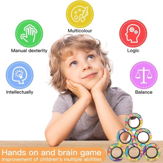 1 stuks magnetische ringen, fidget toys, magnetische ringen, speelgoed, schudden, magneten anti-stress, ringspeelgoed, leuk cadeau voor volwassenen, jongens en kinderen — afbeelding 4