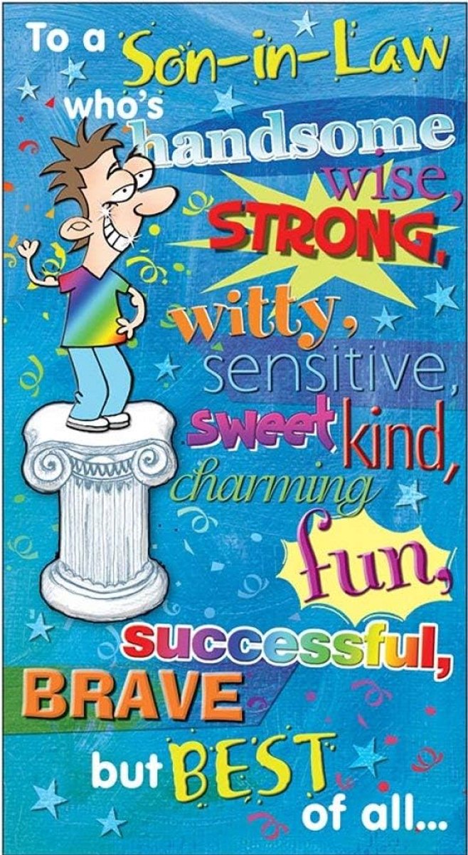 Greetings Humor Verjaardagskaart Schoonzoon - 9 x 5 inch